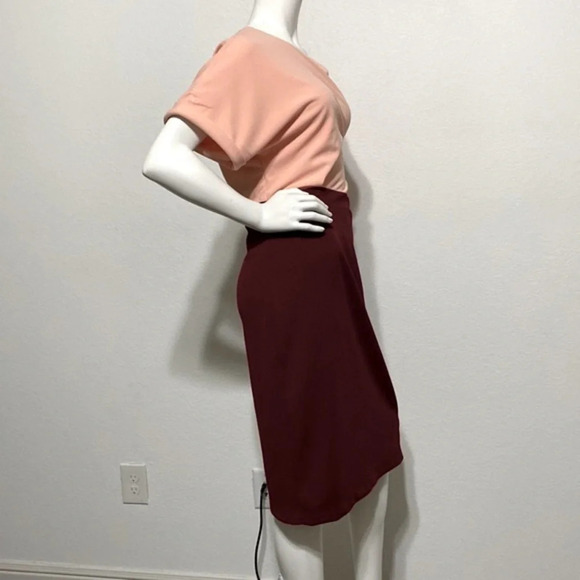 Alexia Ardmor NEW Color Block Pink/Burgundy Midi Sheath Dress Size XL - Picture 7 of 12